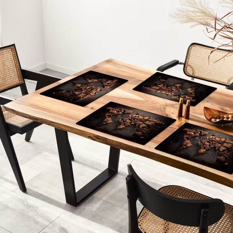 Wereldkaart - Gegrild vlees Placemat vinyl groot -zzsfeer4_Kitchenyeah-website