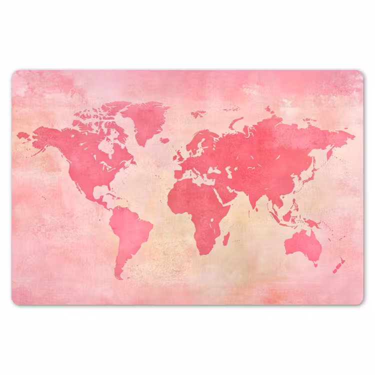 Wereldkaart - Roze - Vaag Placemat vinyl groot -zzsfeer1_Kitchenyeah-website