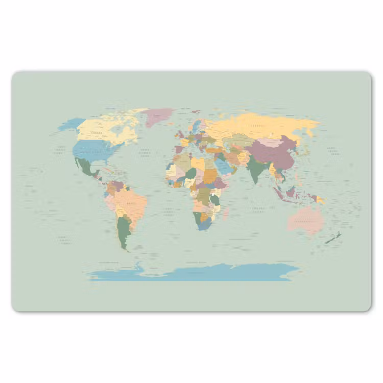 Wereldkaart - Realistisch - Kaart Placemat vinyl groot -zzsfeer1_Kitchenyeah-website