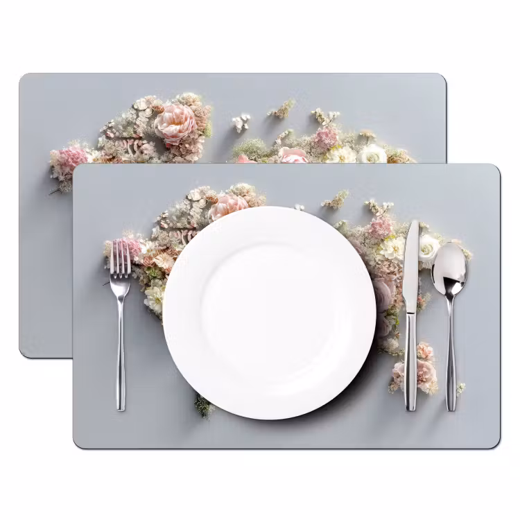 Wereldkaart - Rozen - Roze Placemat vinyl groot -zzsfeer2_Kitchenyeah-website