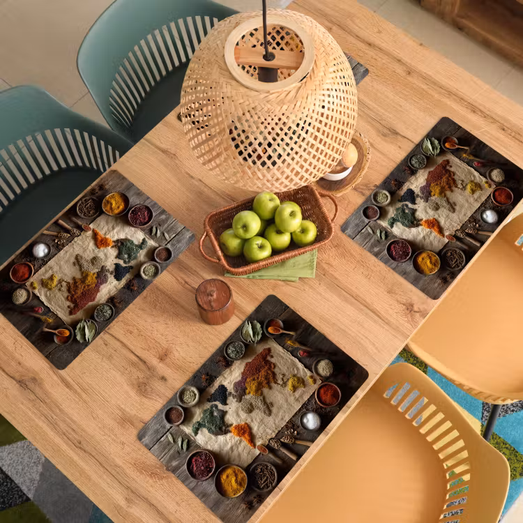 Wereldkaart - Specerijen - Kleurrijk Placemat vinyl groot -zzsfeer5_Kitchenyeah-website