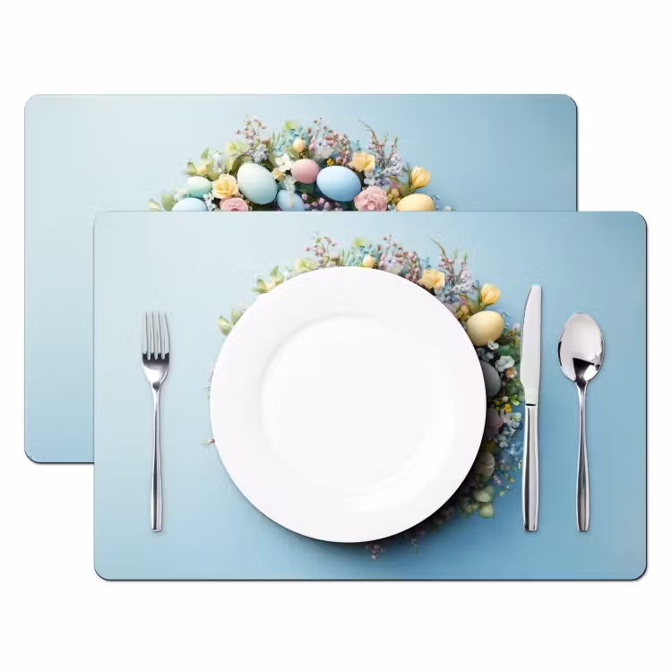 Krans - Eieren - Bloemen Placemat vinyl groot -zzsfeer2_Kitchenyeah-website