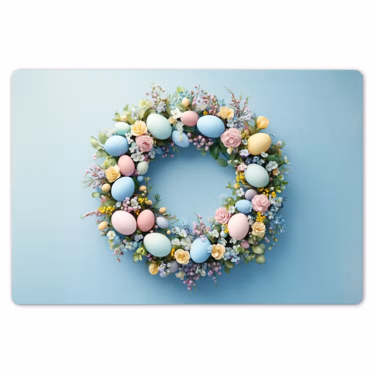 Krans - Eieren - Bloemen Placemat vinyl groot -zzsfeer1_Kitchenyeah-website