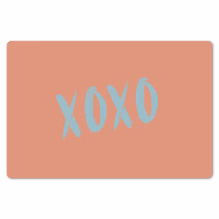 XOXO - Blauw - Perzikkleur Placemat vinyl groot -zzsfeer1_Kitchenyeah-website