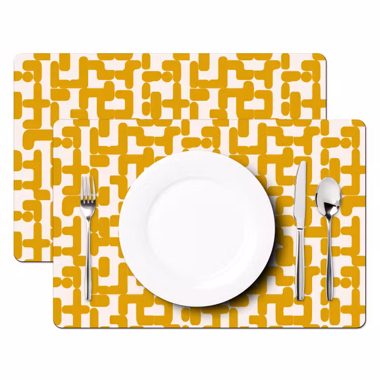 Geel - Beige - Patroon Placemat vinyl groot 368 -zzsfeer2_Kitchenyeah-website