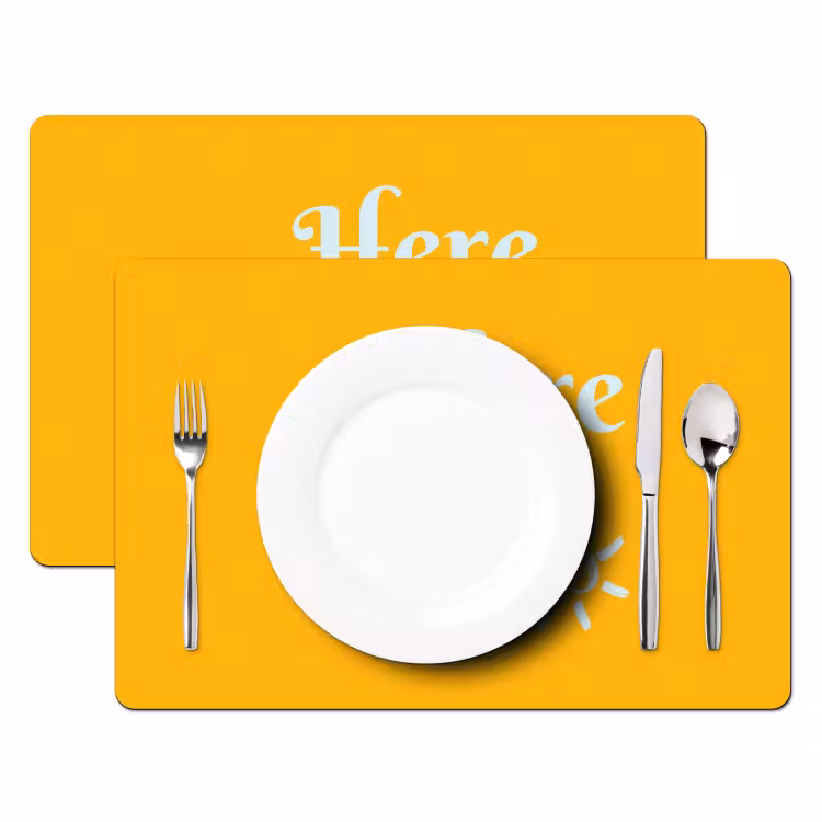 Geel - Blauw - Here comes the sun Placemat vinyl groot -zzsfeer2_Kitchenyeah-website
