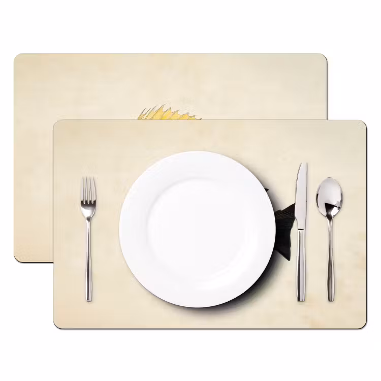 Geel - Vis - Strepen - Tropisch Placemat vinyl groot -zzsfeer2_Kitchenyeah-website