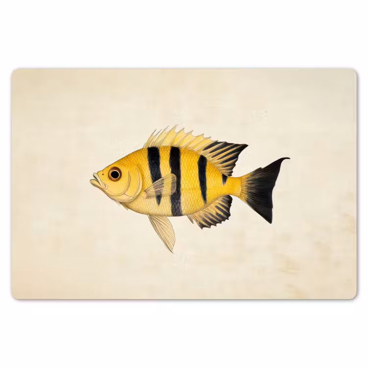 Geel - Vis - Strepen - Tropisch Placemat vinyl groot -zzsfeer1_Kitchenyeah-website