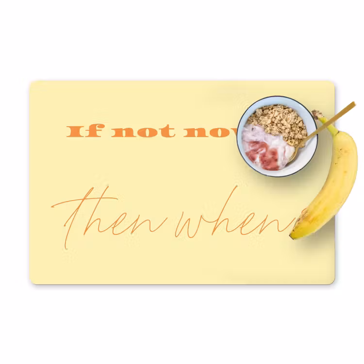 Geel - Oranje - if not now then when Placemat vinyl groot -zzzproduct_Kitchenyeah-website