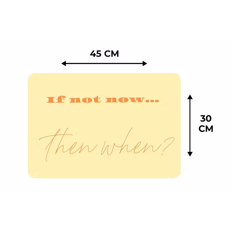 Geel - Oranje - if not now then when Placemat vinyl groot -specs
