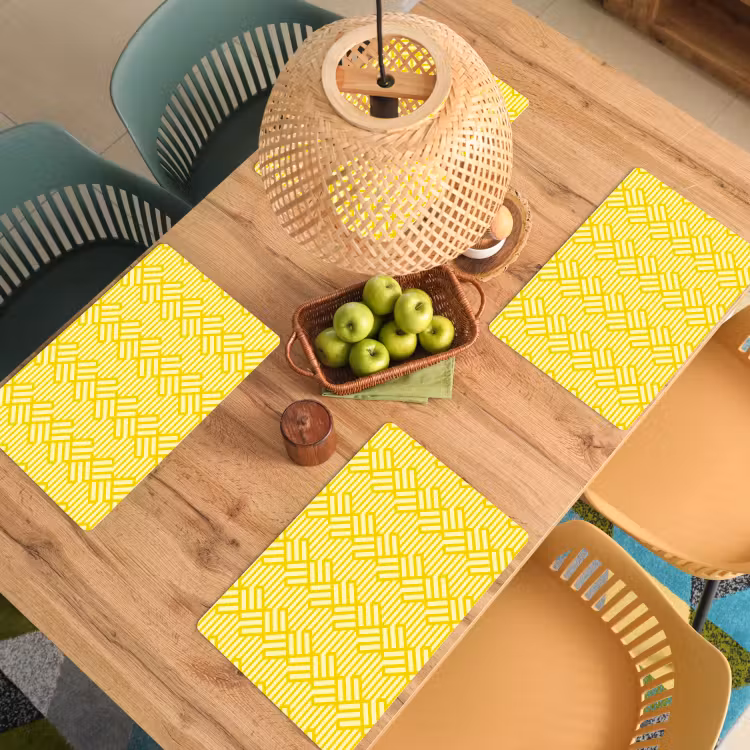 Geel - Patroon - Geometrisch Placemat vinyl groot 368 -zzsfeer5_Kitchenyeah-website