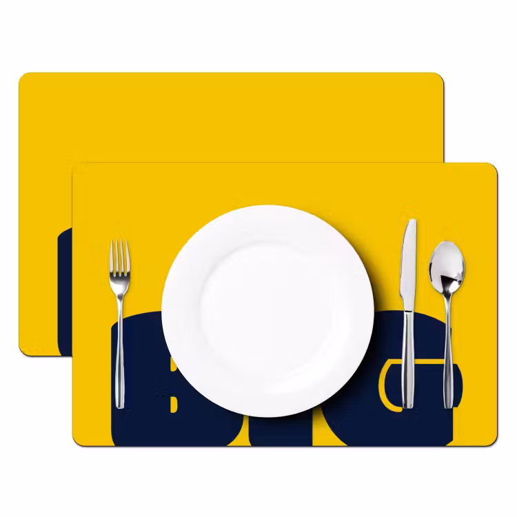 Geel - Think big - Grafisch Placemat vinyl groot -zzsfeer2_Kitchenyeah-website