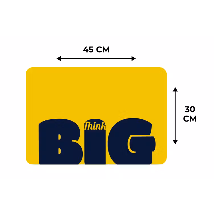 Geel - Think big - Grafisch Placemat vinyl groot -specs