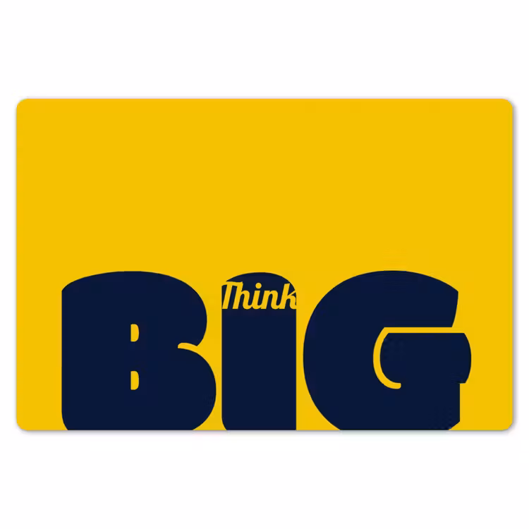 Geel - Think big - Grafisch Placemat vinyl groot -zzsfeer1_Kitchenyeah-website