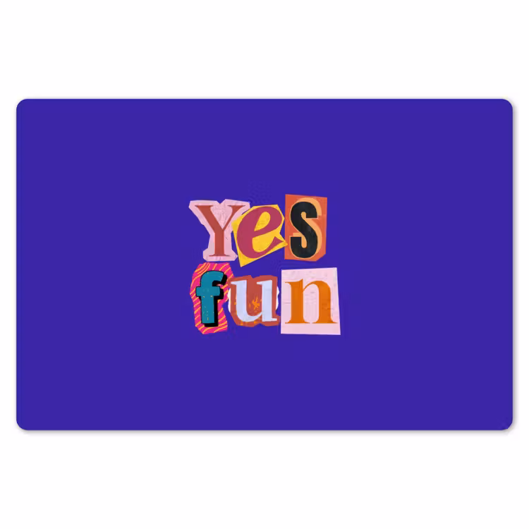 Yes fun - Kleurrijk - Collage-stijl Placemat vinyl groot -zzsfeer1_Kitchenyeah-website