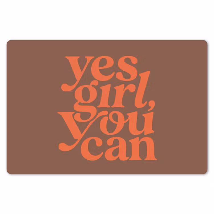 Yes girl you can - Oranje - Bruin Placemat vinyl groot -zzsfeer1_Kitchenyeah-website