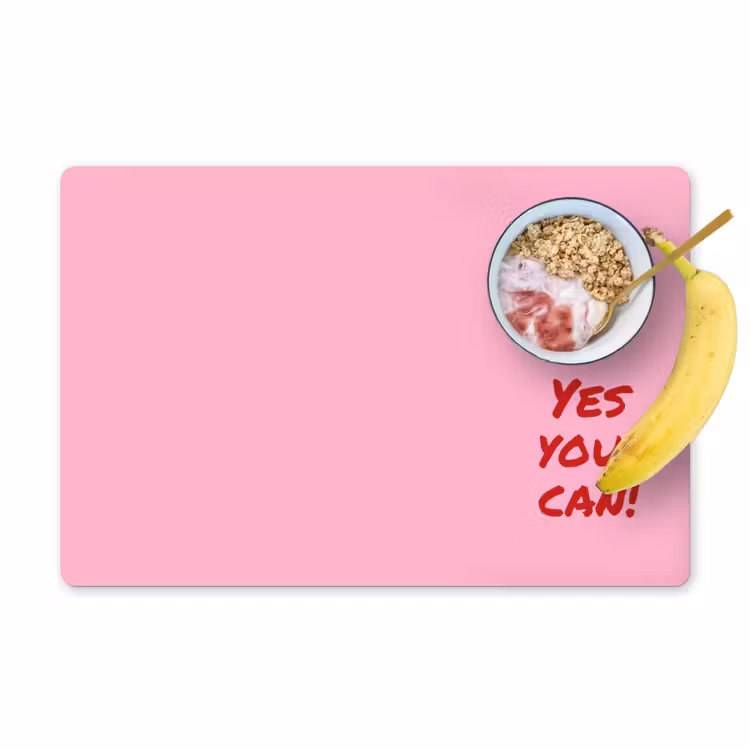 Yes you can do it - Rood - Roze Placemat vinyl groot -zzzproduct_Kitchenyeah-website