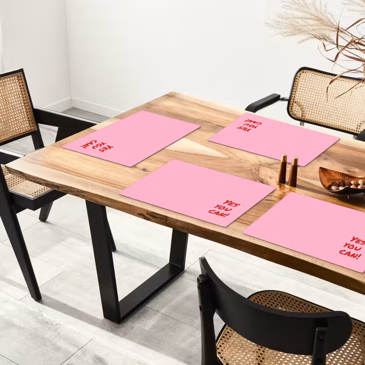 Yes you can do it - Rood - Roze Placemat vinyl groot -zzsfeer4_Kitchenyeah-website