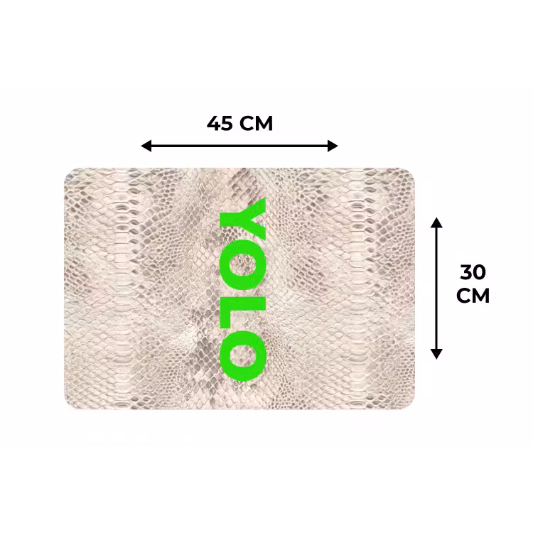 YOLO - Groen - Neon - Slangenprnt Placemat vinyl groot -specs