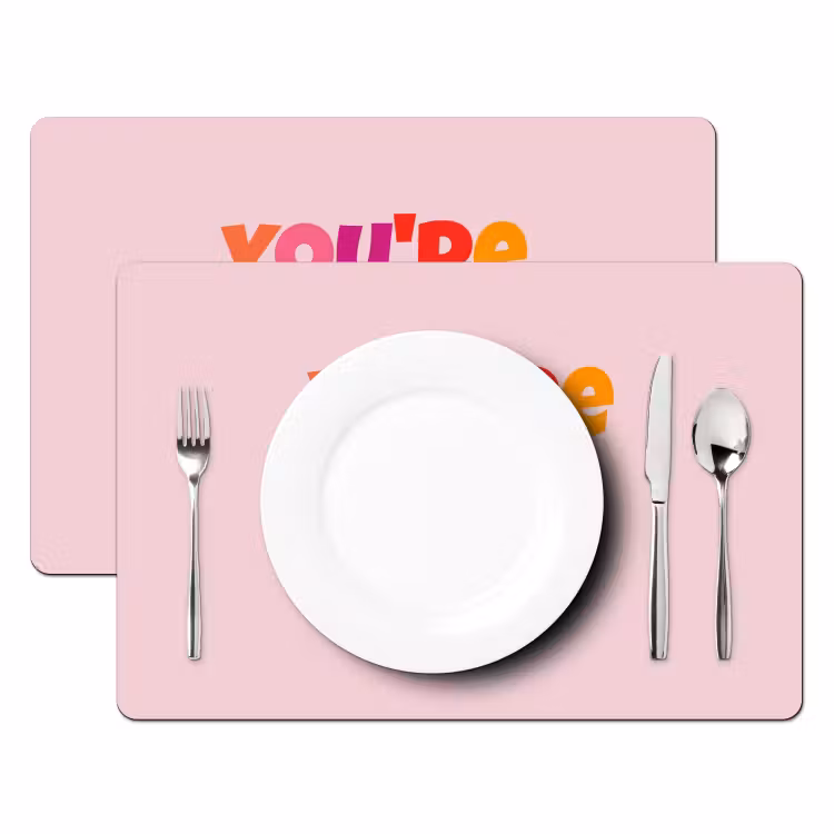 You're doing great - Roze - Kleurrijk Placemat vinyl groot -zzsfeer2_Kitchenyeah-website