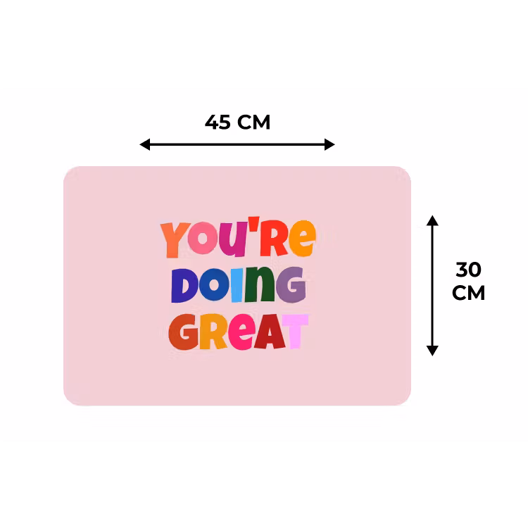 You're doing great - Roze - Kleurrijk Placemat vinyl groot -specs