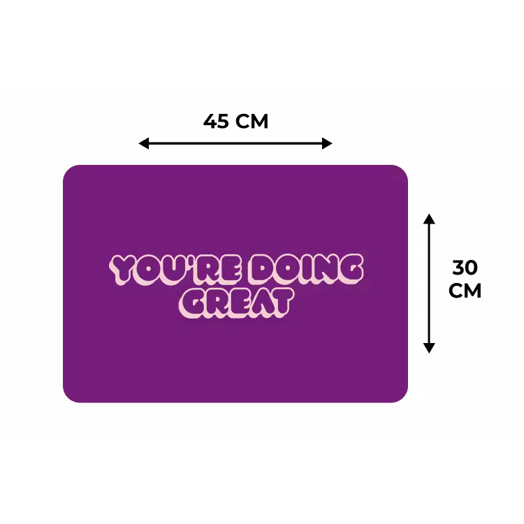 You're doing great - Paars - Bubble letters Placemat vinyl groot -specs