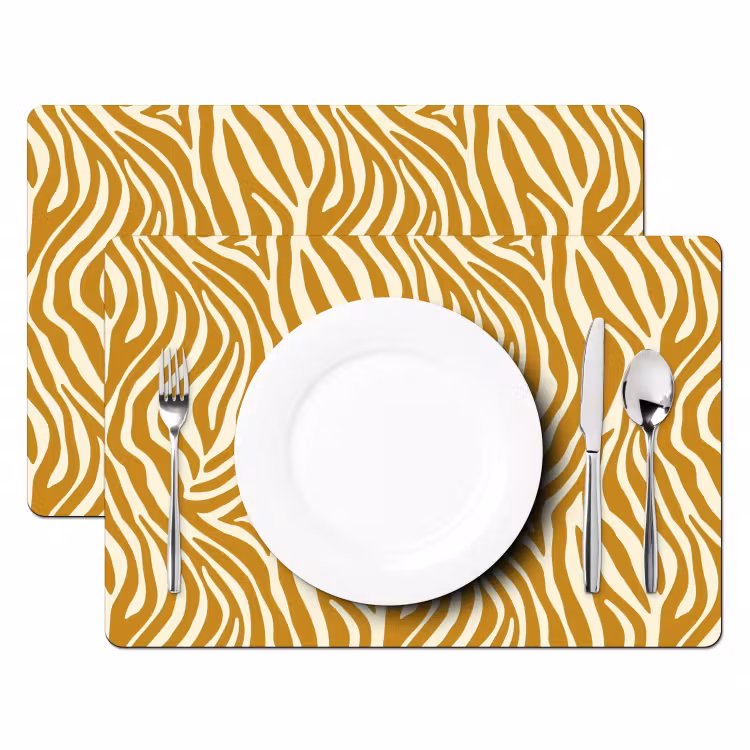 Zebra - Klassiek - Oker - Geel Placemat vinyl groot 368 -zzsfeer2_Kitchenyeah-website
