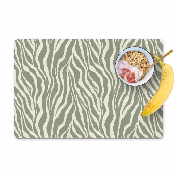 Zebra - Motief - Groen Placemat vinyl groot 368 -zzzproduct_Kitchenyeah-website
