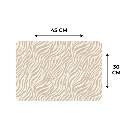 Zebra - Patroon - Beige Placemat vinyl groot 368 -specs