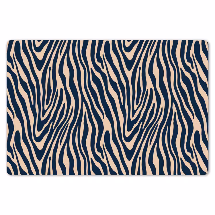 Zebra - Patroon - Blauw - Beige Placemat vinyl groot 368 -zzsfeer1_Kitchenyeah-website