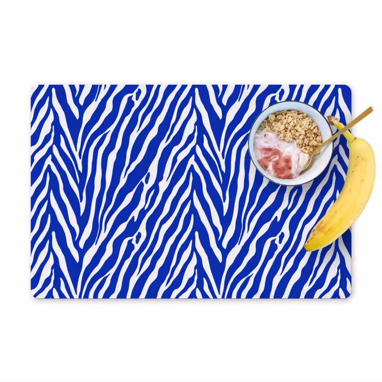 Zebra - Patroon - Kobalt - Blauw Placemat vinyl groot 368 -zzzproduct_Kitchenyeah-website