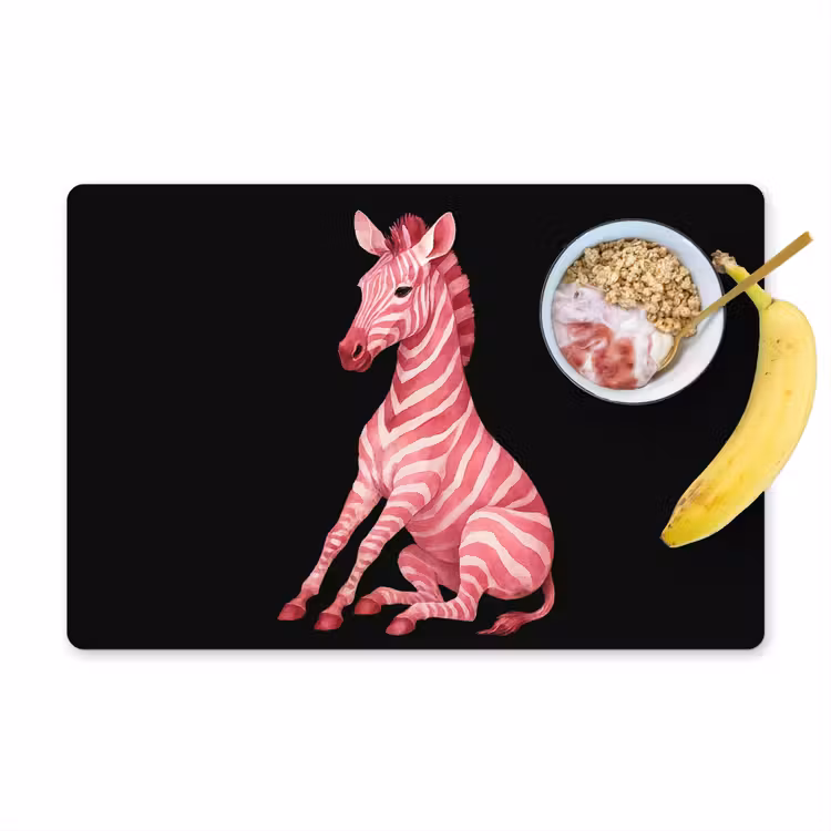 Zebra - Roze - Gestreept Placemat vinyl groot -zzzproduct_Kitchenyeah-website