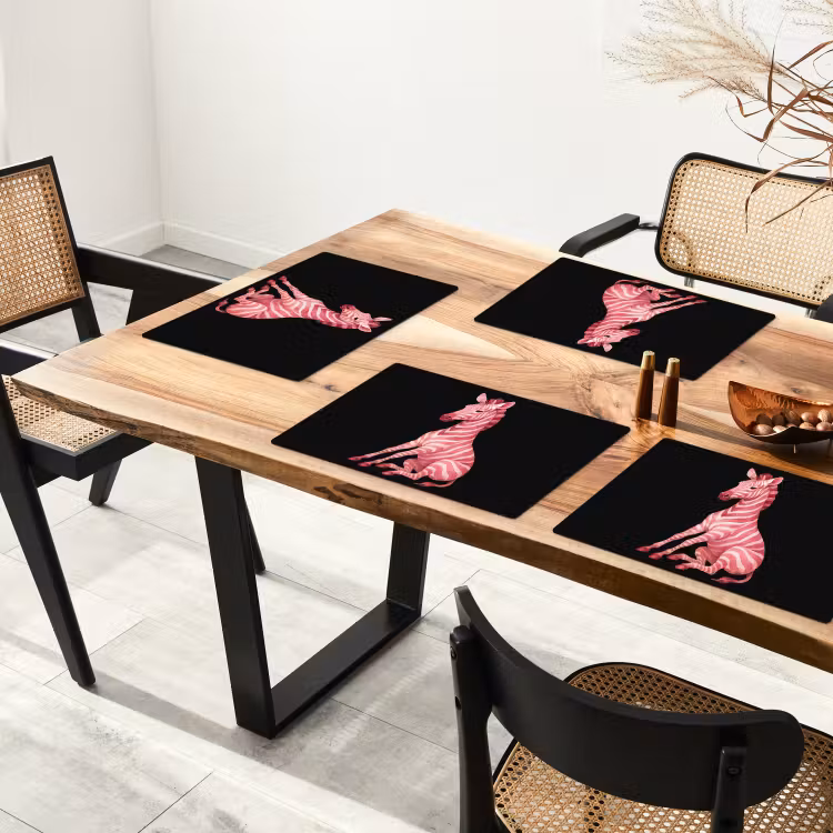 Zebra - Roze - Gestreept Placemat vinyl groot -zzsfeer4_Kitchenyeah-website