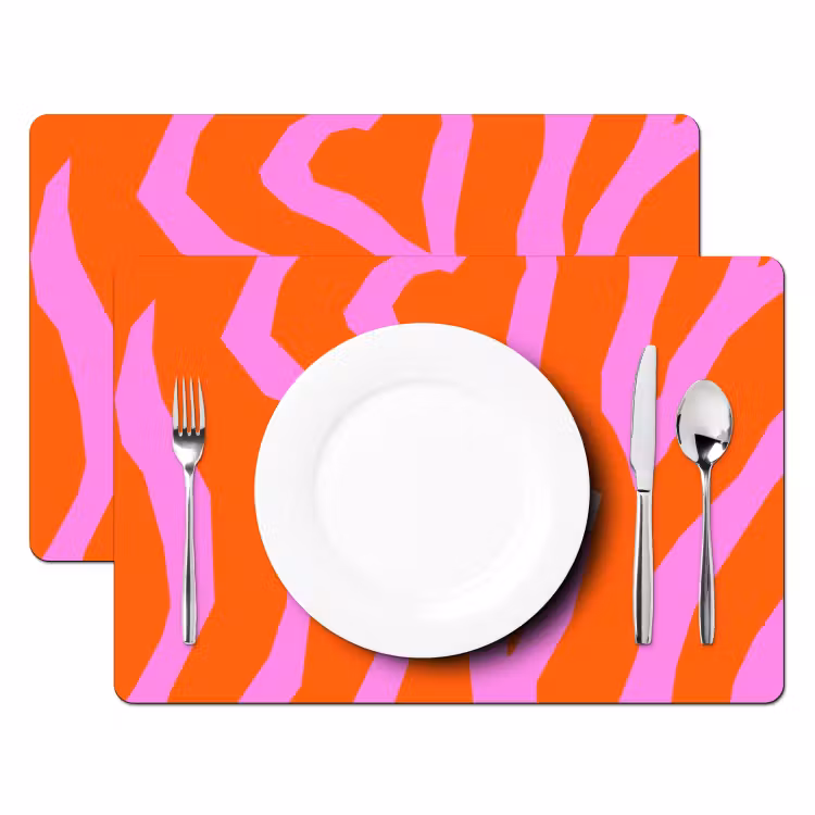 Zebraprint - Grafisch - COOL - Oranje Placemat vinyl groot -zzsfeer2_Kitchenyeah-website