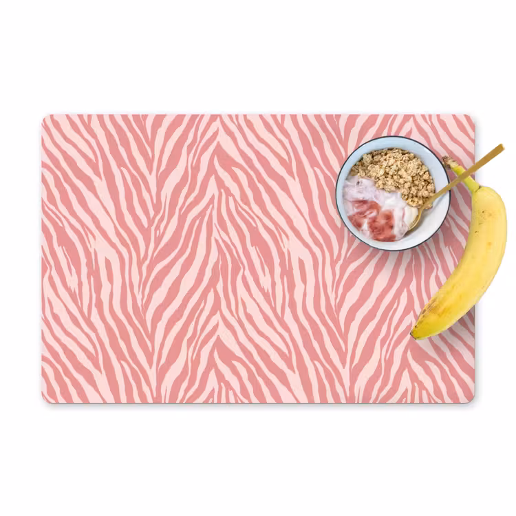 Zebra - Print - Roze Placemat vinyl groot 368 -zzzproduct_Kitchenyeah-website