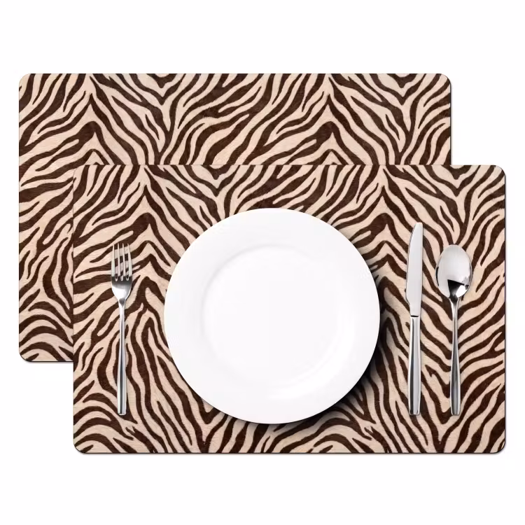 Zebra - Strepen - Bruin Placemat vinyl groot -zzsfeer2_Kitchenyeah-website