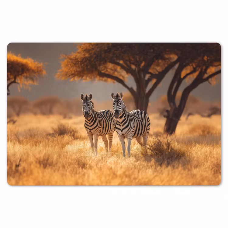 Zebra's - Savannelandschap - Gras Placemat vinyl groot -zzsfeer1_Kitchenyeah-website
