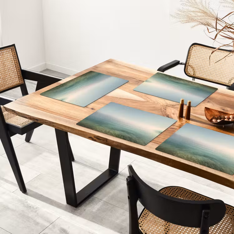 Zee - Horizon - Blauw - Mist Placemat vinyl groot -zzsfeer4_Kitchenyeah-website