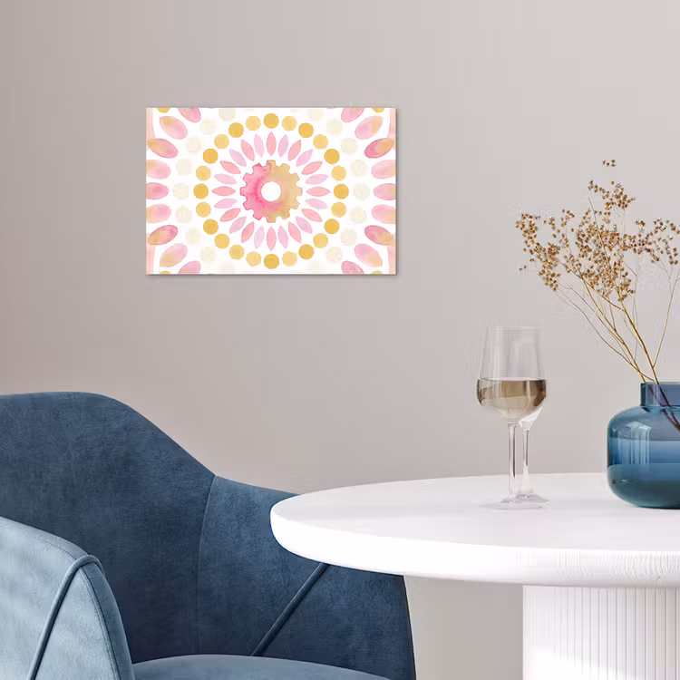Abstract - Mandala - Kunst - Modern - Roze poster papier klein -sfeer3