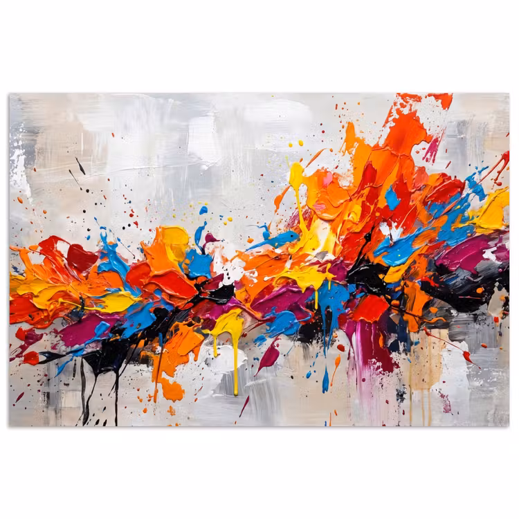Abstract - Schilderij - Kleurrijk - Dynamisch poster papier klein -3d