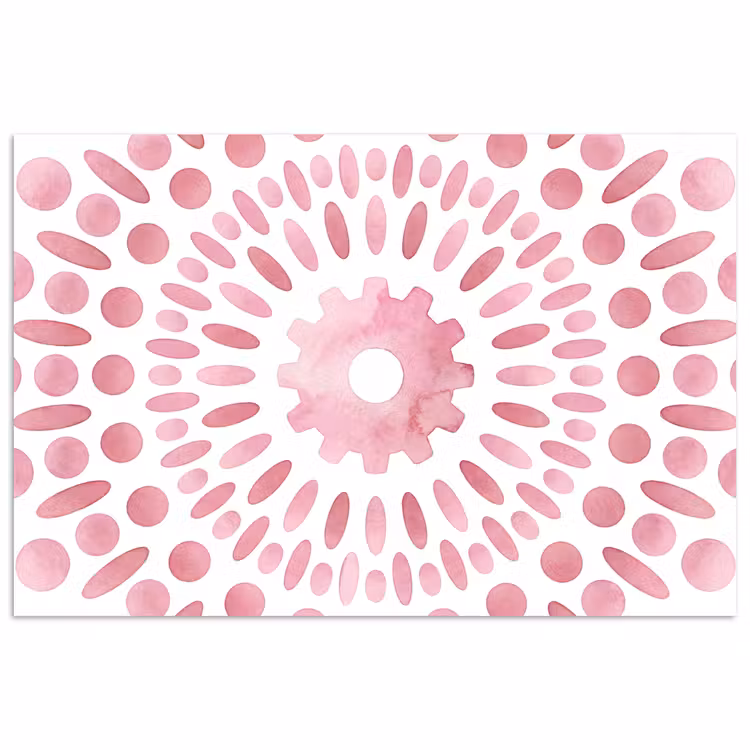 Abstract - Vormen - Patroon - Aquarel - Roze poster papier klein -3d