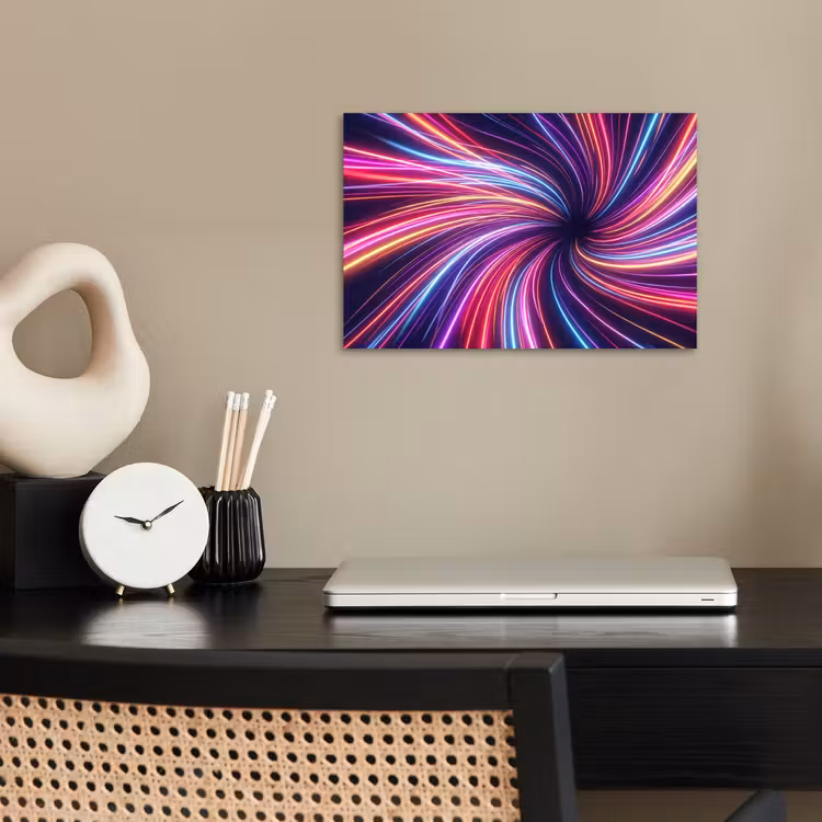 Abstract - Swirl - Futuristic - Neon poster papier klein -sfeer1