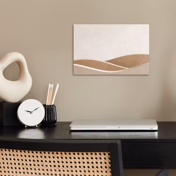 Abstract - Golven - Modern - Beige poster papier klein -sfeer1