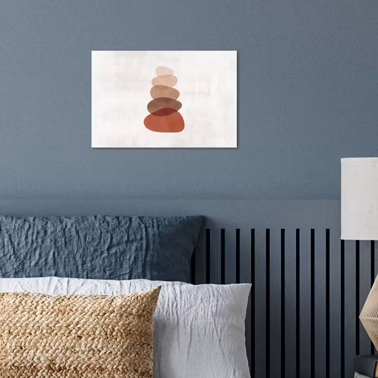 Abstractie - Gestapeld - Balans - Modern - Aardetinten poster papier klein -sfeer2