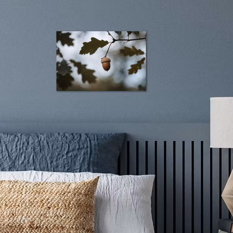 Eikel - Eikenblad - Bos - Herfst - Natuur poster papier klein -sfeer2