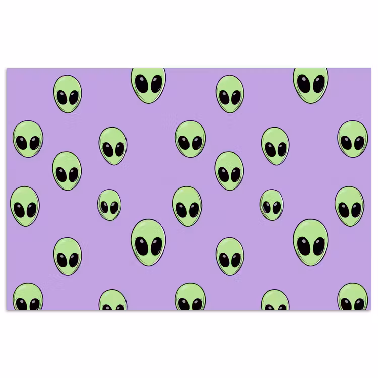 Alien - Retro - Lila poster papier klein 62 -3d