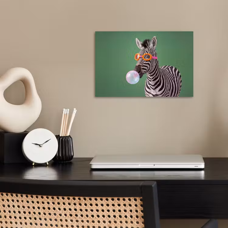 Dier - Bril - Bel - Modern - Groen poster papier klein -sfeer1