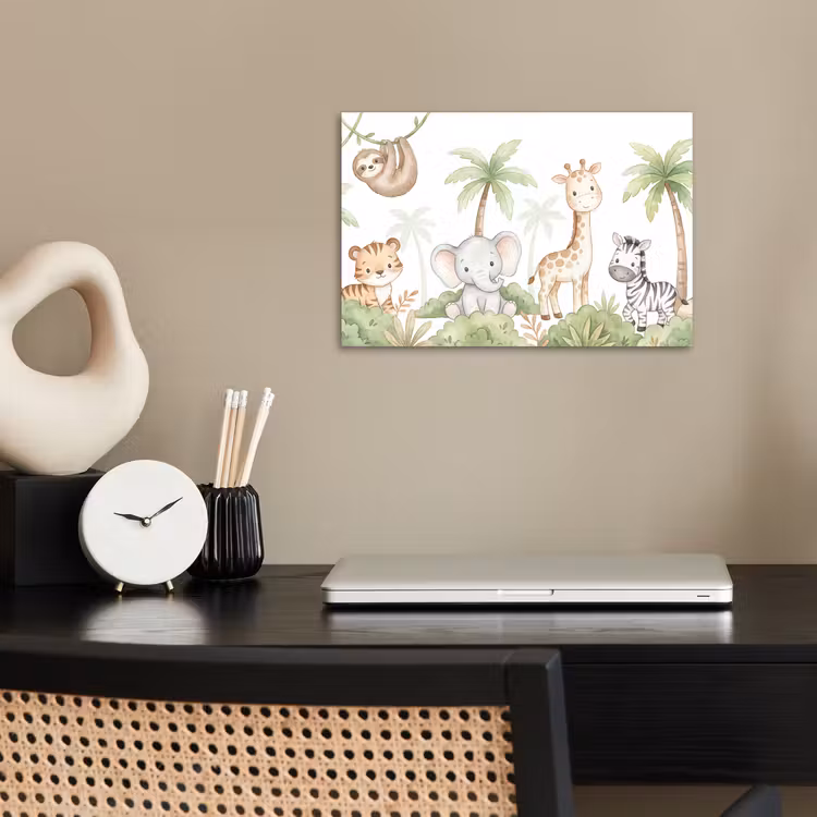 Dieren - Jungle - Pastel poster papier klein -sfeer1