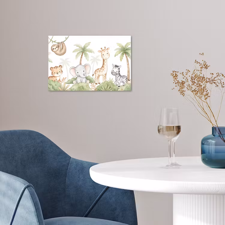 Dieren - Jungle - Pastel poster papier klein -sfeer3