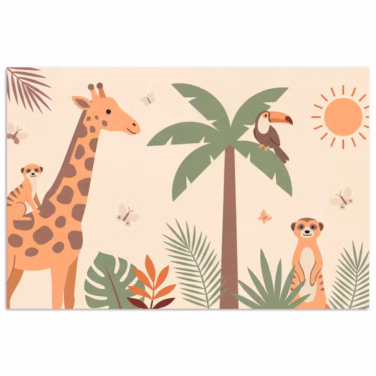 Dieren - Tropisch - Safari - Kleurrijk poster papier klein -3d